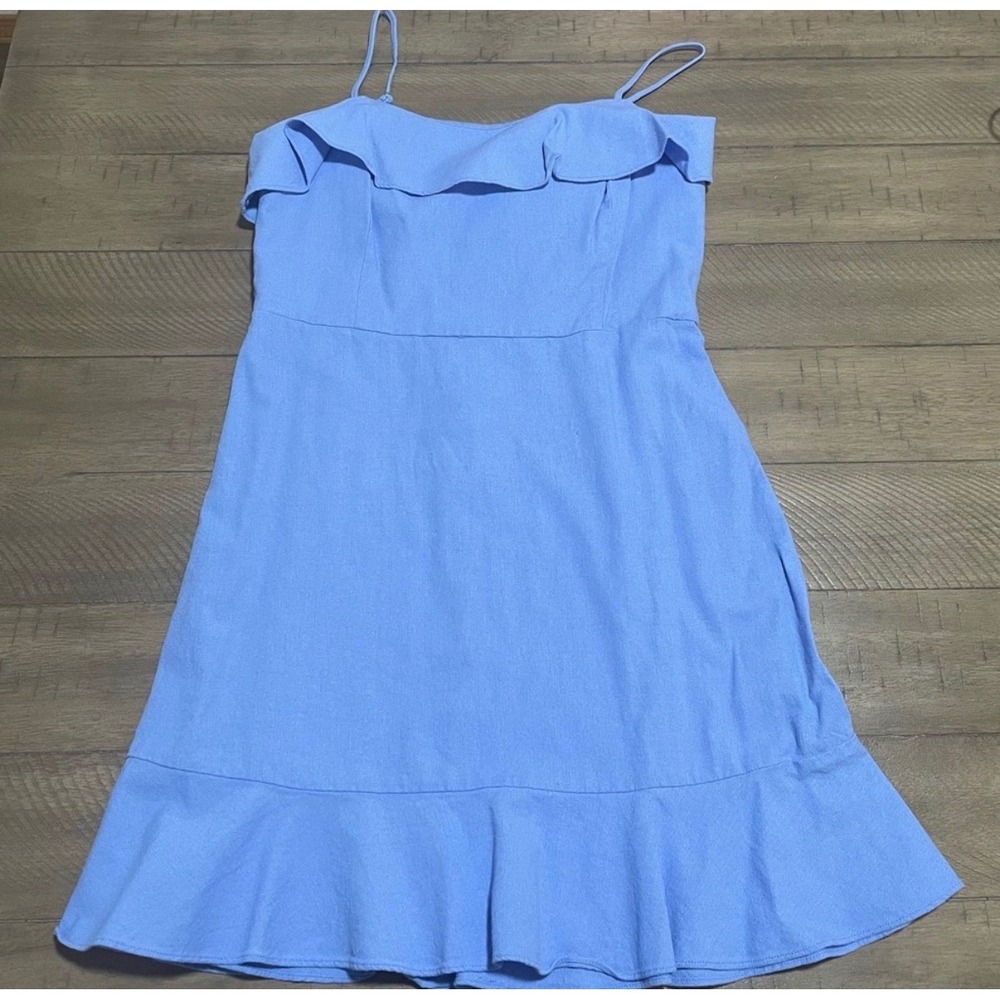GB Gianni Bini Blue Ruffle Mini Dress Fit and Flare Adjustable‎ Straps Size M
